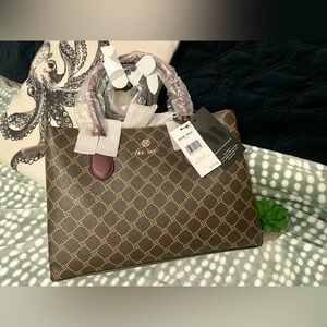 Nine West Kyrie Triple Compartment Satchel Handbag Purse